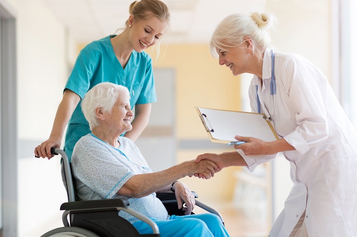 Doctor Greeting Patient after Kidney Transplant